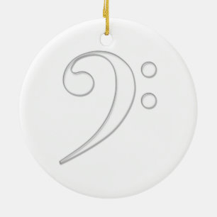 Bass clef glass illustration ceramic ornament
