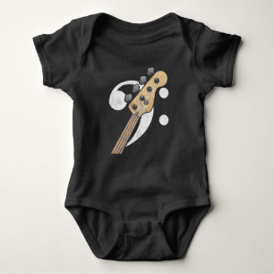 Bass Clef Guitar Bass Player Musician Baby Bodysuit