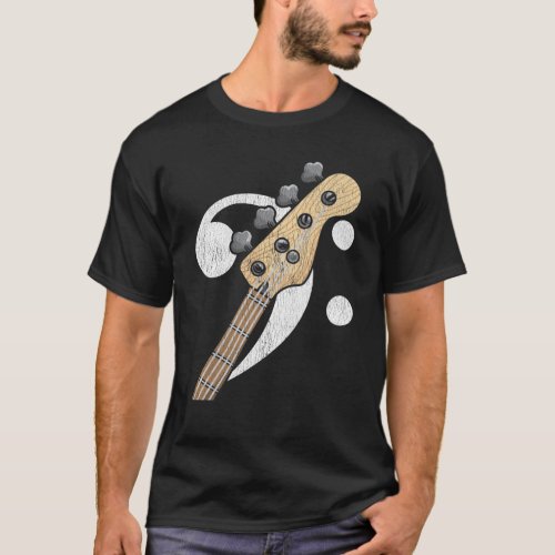 Bass Clef Guitar Bass Player Musician T_Shirt