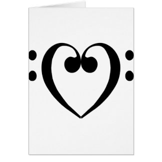 Bass clef heart (black) cards