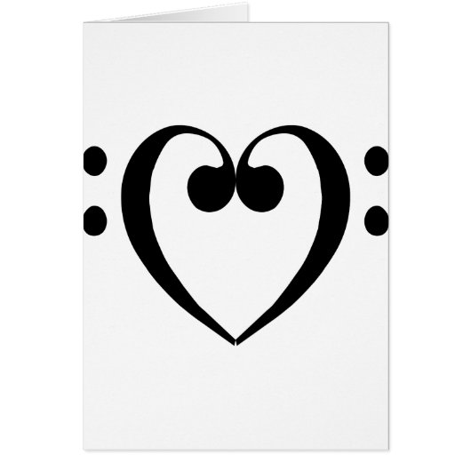 Bass clef heart (black) cards (Front)