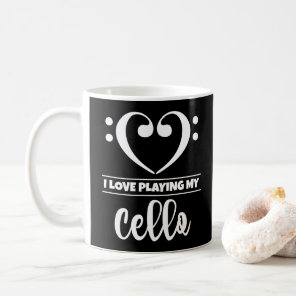 Bass Clef Heart I Love Playing My Cello Coffee Mug