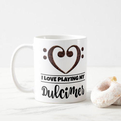 Bass Clef Heart I Love Playing My Dulcimer Coffee Mug