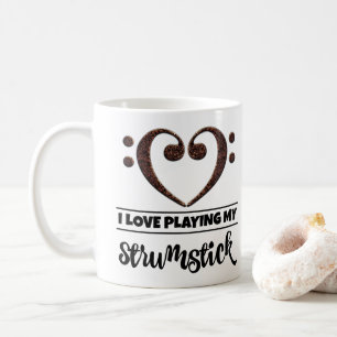 Bass Clef Heart I Love Playing My Strumstick Coffee Mug