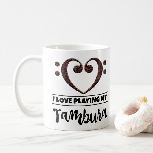 Bass Clef Heart I Love Playing My Tambura Classic Ceramic Coffee Mug