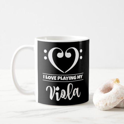 Bass Clef Heart I Love Playing My Viola Classic Ceramic Coffee Mug
