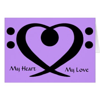 Bass Clef Heart Love Card by zortmeister at Zazzle