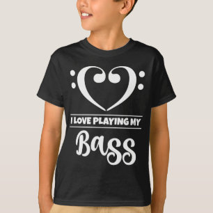 Bass Clef Heart Love Playing Bass T-Shirt