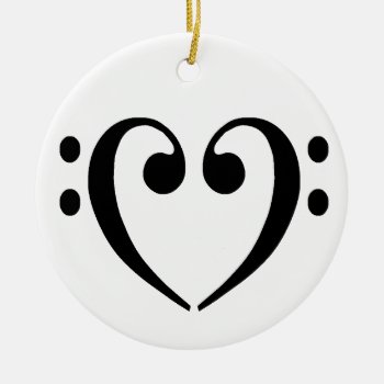Bass Clef Heart Ornament by inkles at Zazzle