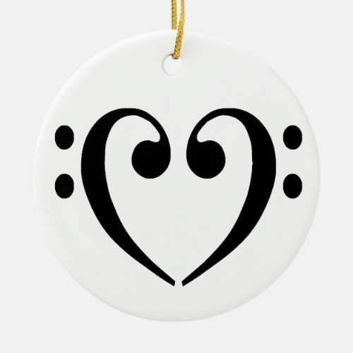 Bass Clef Heart Ornament