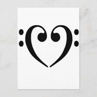 Bass Clef Heart Postcard