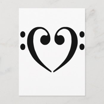 Bass Clef Heart Postcard by inkles at Zazzle