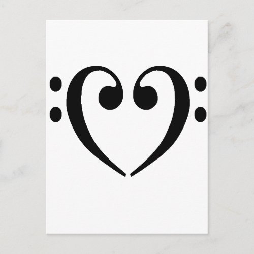Bass Clef Heart Postcard