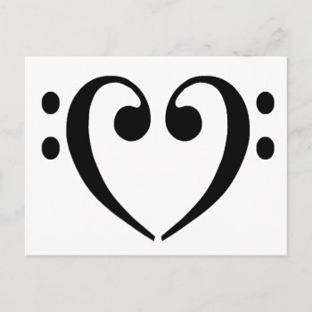 Bass Clef Heart Postcard by inkles at Zazzle