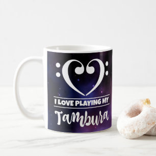 Bass Clef Heart Purple Nebula Love Tambura Coffee Mug