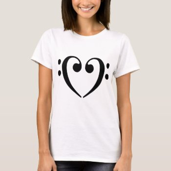 Bass Clef Heart T-shirt by inkles at Zazzle