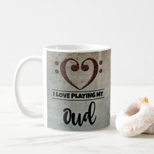 Bass Clef Heart Vintage Sheet Music Oud Coffee Mug