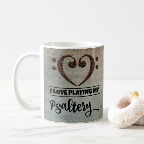 Bass Clef Heart Vintage Sheet Music Psaltery Coffee Mug