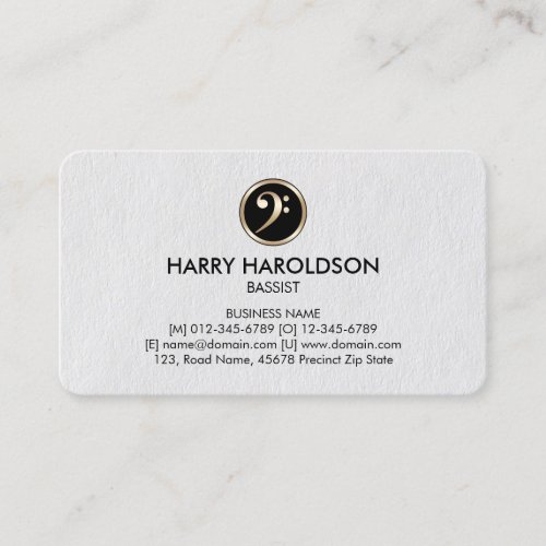 Bass Clef Icon Bassist Premium Business Card