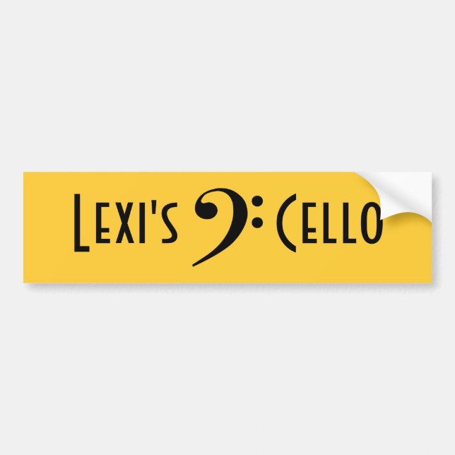 bass clef, Lexi's      Cello Bumper Sticker (Front)