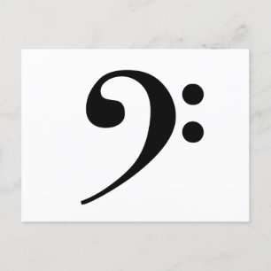 Bass Clef Music Band Orchestra Instrument Postcard