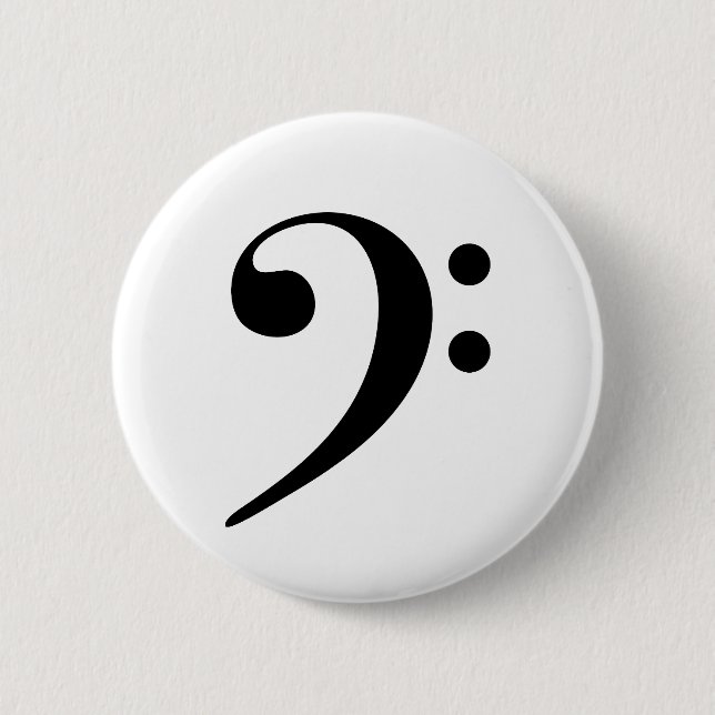Bass Clef Music  Button (Front)