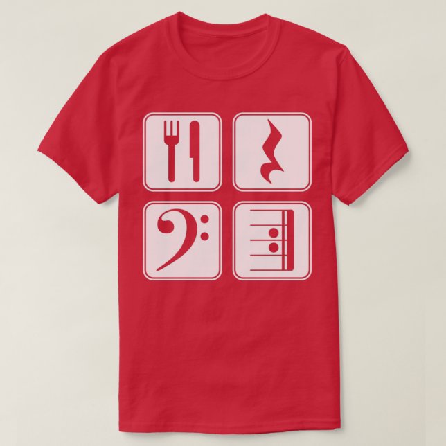 Bass Clef Music Eat Rest Play Repeat  T-Shirt (Design Front)