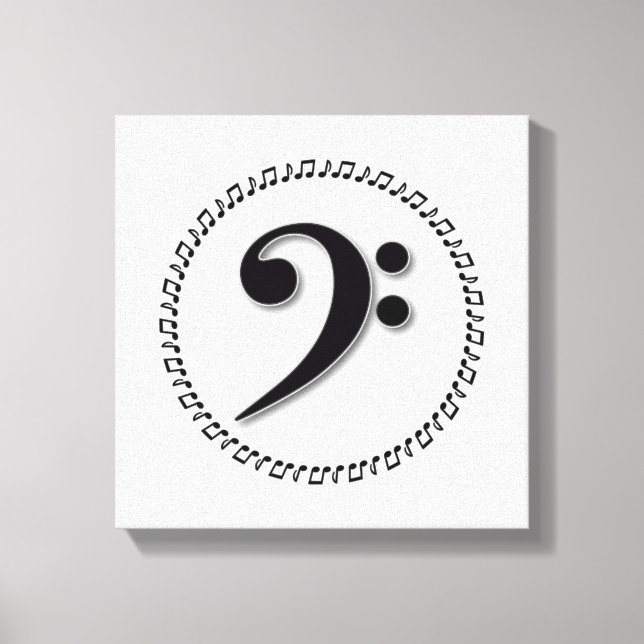 Bass Clef Music Note Design Canvas Print (Front)