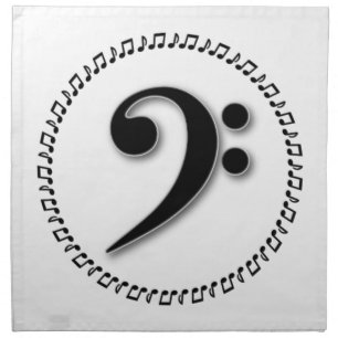 Bass Clef Music Note Design Cloth Napkin