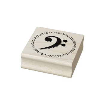Bass Clef Music Note Design Rubber Stamp by warrior_woman at Zazzle