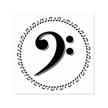 Bass Clef Music Note Design Self-inking Stamp by warrior_woman at Zazzle