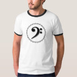 Bass Clef Music Note Design T-shirt at Zazzle