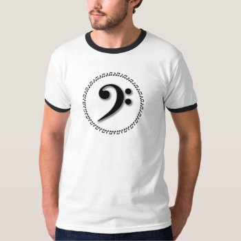 Bass Clef Music Note Design T-shirt by warrior_woman at Zazzle