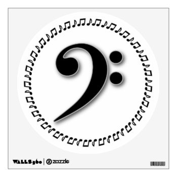 Bass Clef Music Note Design Wall Decal by warrior_woman at Zazzle