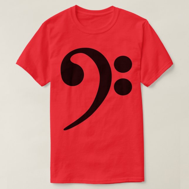 Bass Clef Music Note  T-Shirt (Design Front)