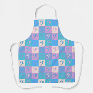 Bass Clef Music Pastel Pattern Apron