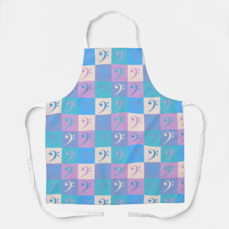 Bass Clef Music Pastel Pattern Apron