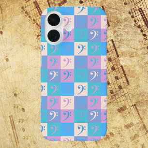 Bass Clef Music Pastel Pattern iPhone 16 Case