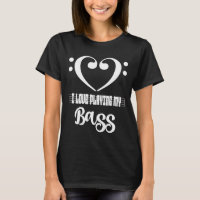 Bass Clef Musical Heart I Love Playing My Bass