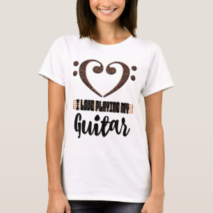 Bass Clef Musical Heart I Love Playing My Guitar T-Shirt