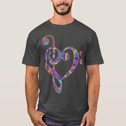 Bass Clef Musician Valentines Day Gifts Treble T_Shirt