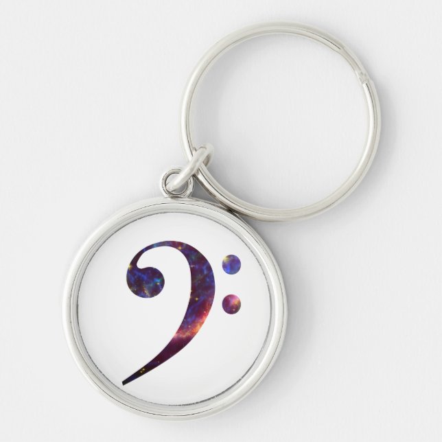 Bass clef nebula 1 keychain (Front)