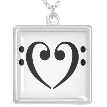 Bass Clef  Necklace by inkles at Zazzle
