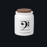 Bass Clef on Staff Candy Jar<br><div class="desc">Show off your favorite clef! A black bass clef on a staff appears over a light-colored background. Great for musicians and music lovers alike!</div>