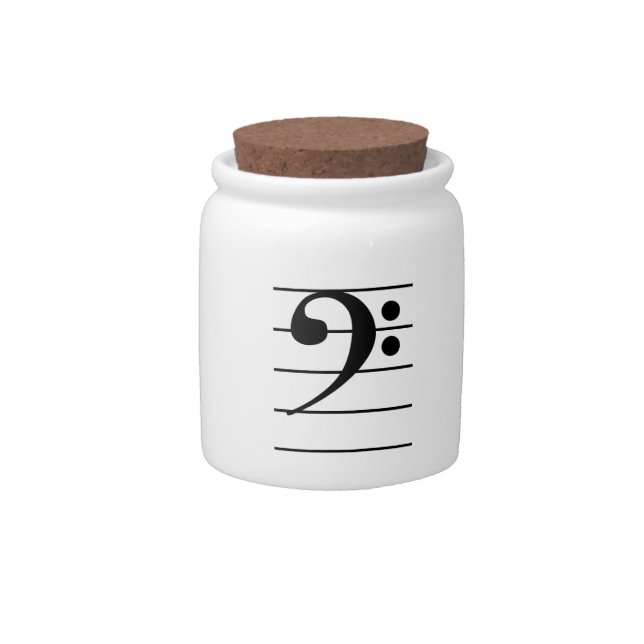 Bass Clef on Staff Candy Jar (Front)