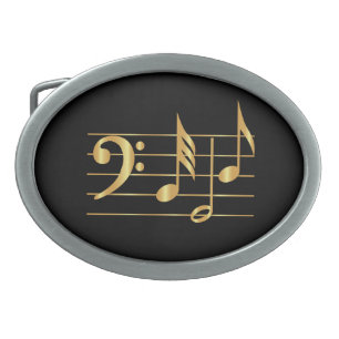 Bass clef oval belt buckle