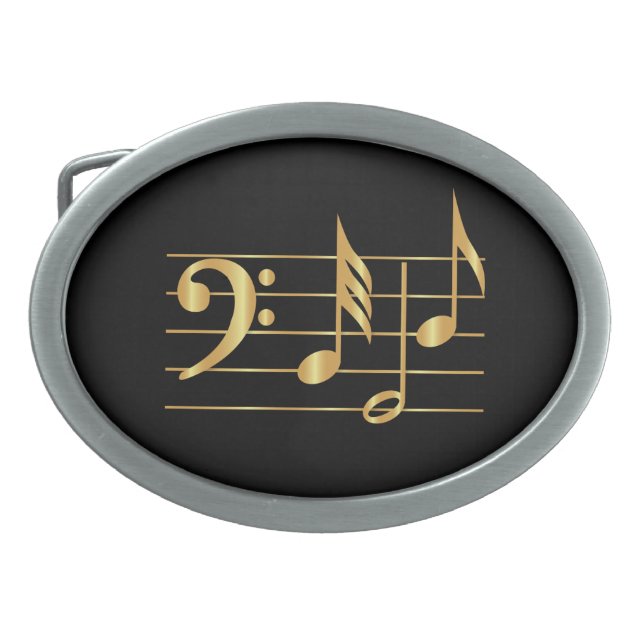 Bass clef oval belt buckle (Front)