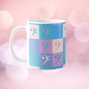 Bass Clef Patter Music Pastel Colors Coffee Mug