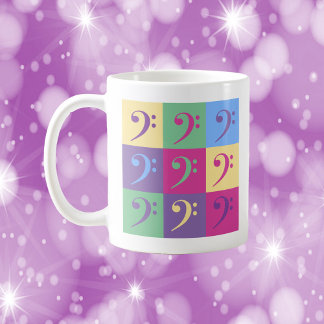 Bass Clef Pattern Colorful Coffee Mug