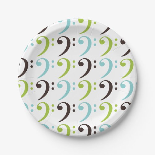 Bass Clef Pattern Paper Plates